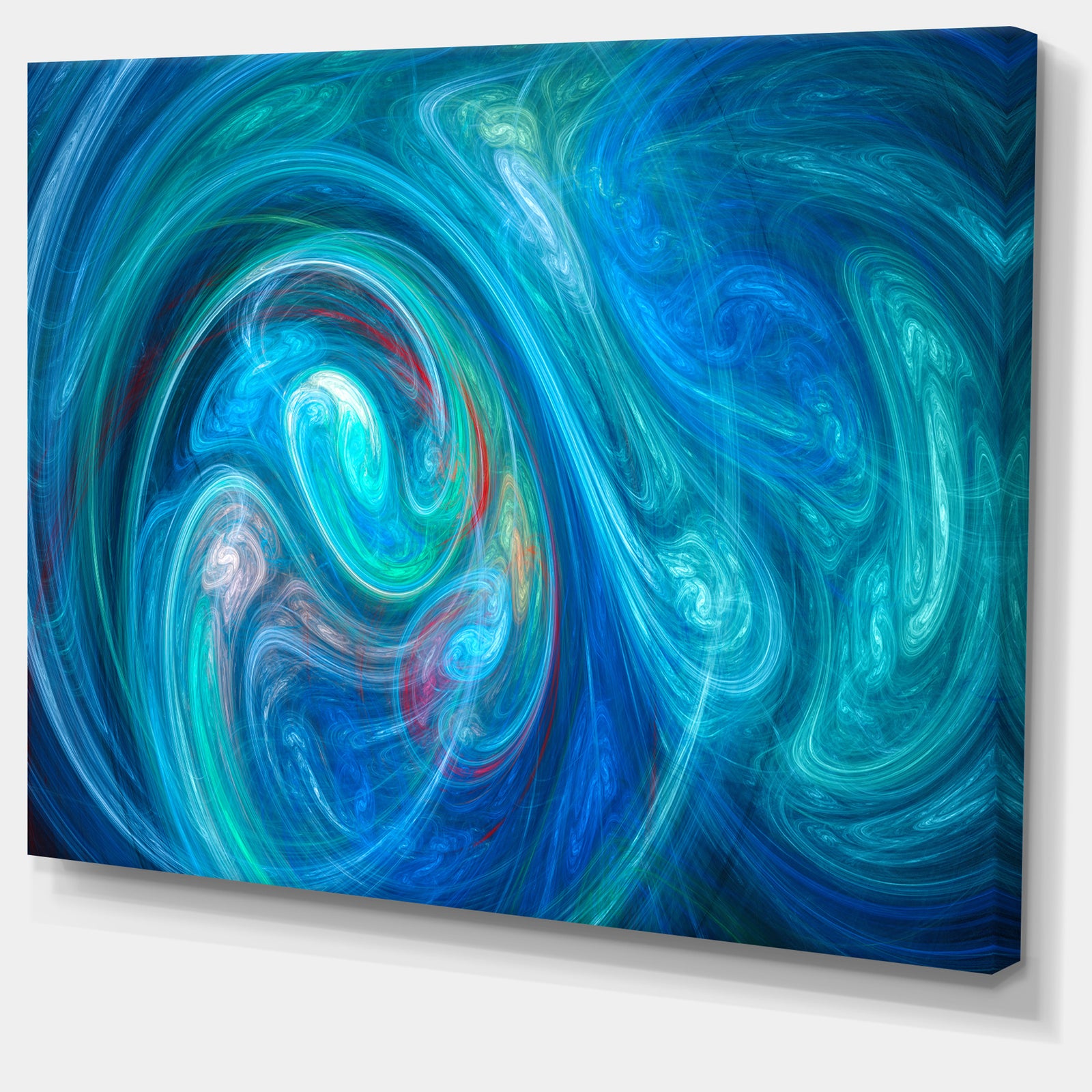 Dark Blue Fractal Large Texture - Large Canvas Wall Art