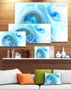 Light Blue Fractal Illustration - Large Canvas Wall Art