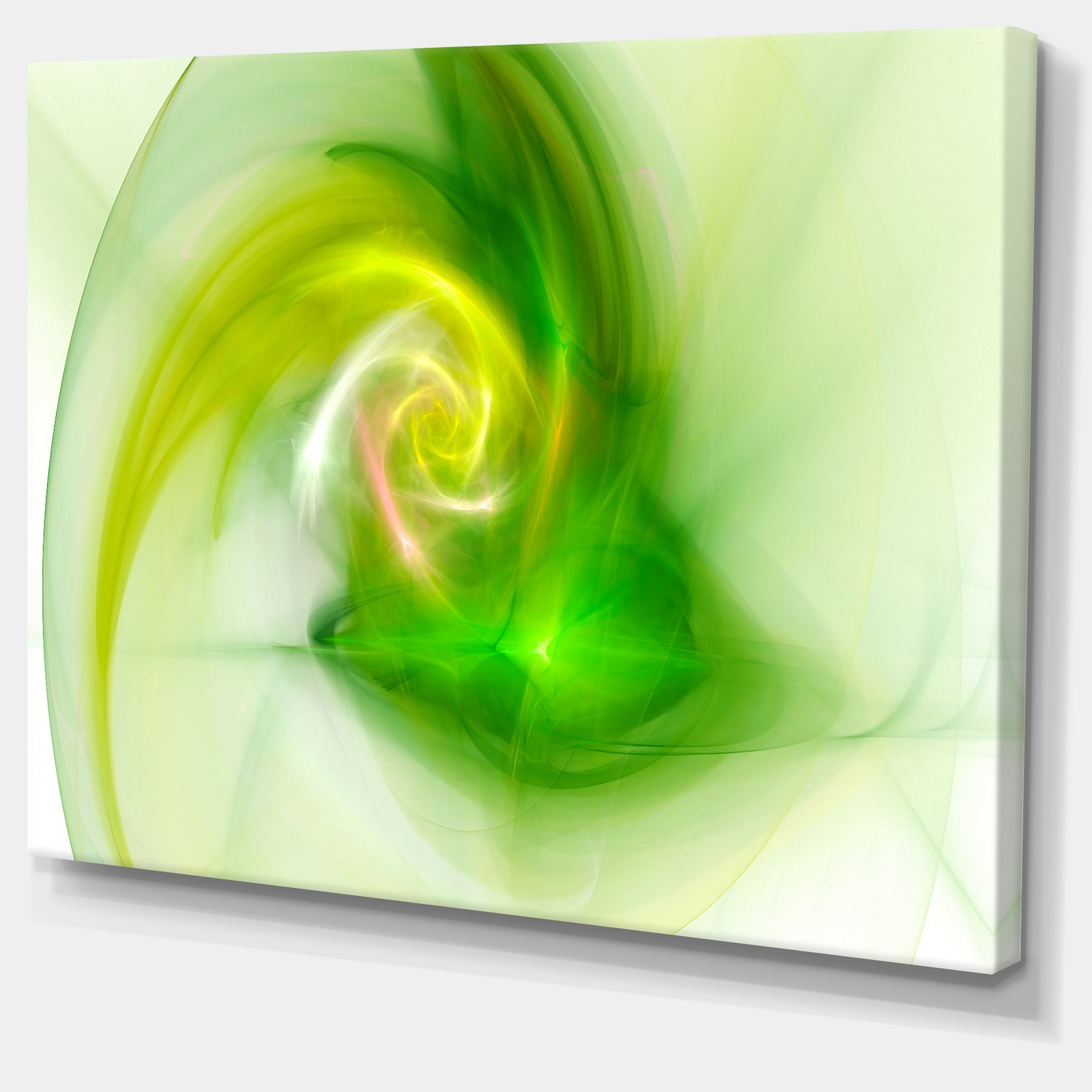 Bright Green Fractal Illustration - Large Canvas Wall Art