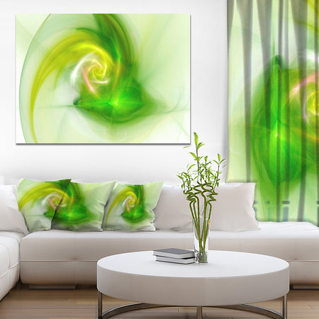 Bright Green Fractal Illustration - Large Canvas Wall Art