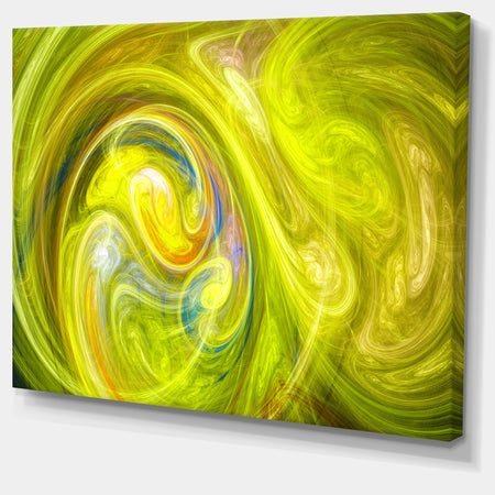 Yellow Fractal Large Illustration - Large Canvas Wall Art