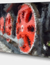 Red Wheels of Old Steam Train - Large Wall Artwork