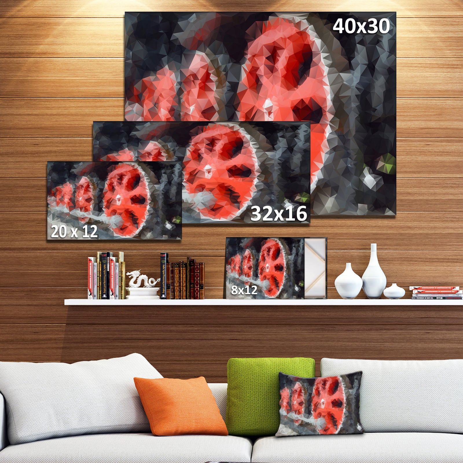 Red Wheels of Old Steam Train - Large Wall Artwork