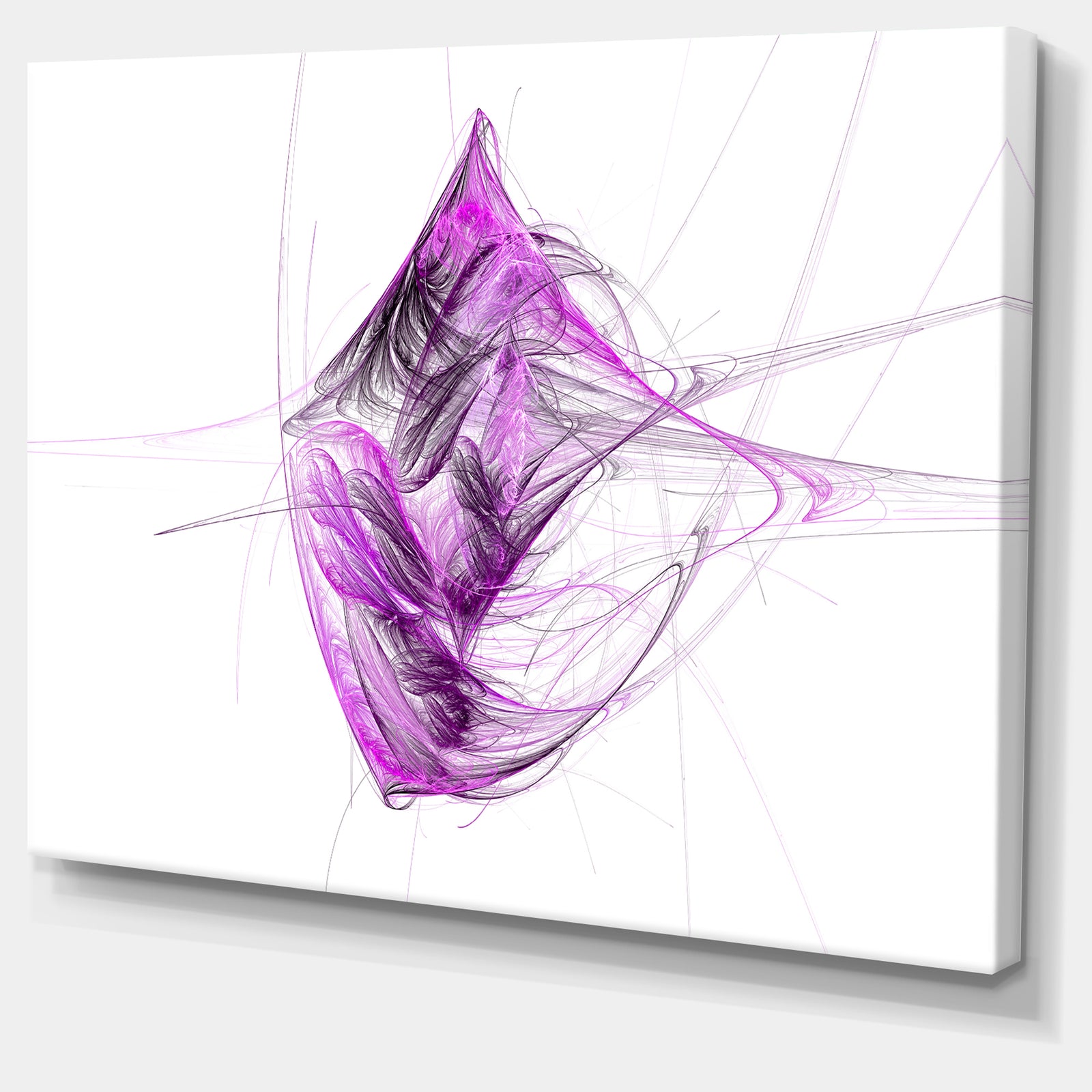 Purple on White Fractal Illustration - Large Wall Artwork