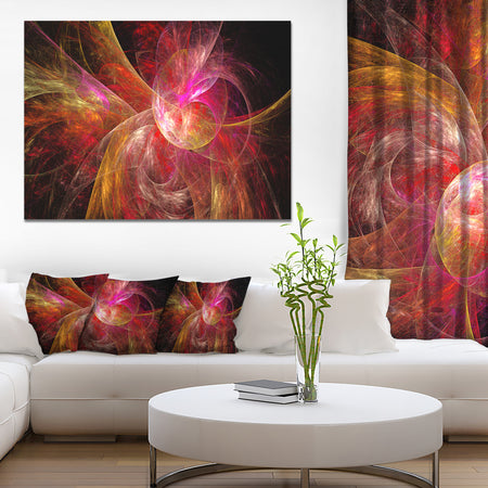 Pink on Black Fractal Illustration - Large Wall Artwork