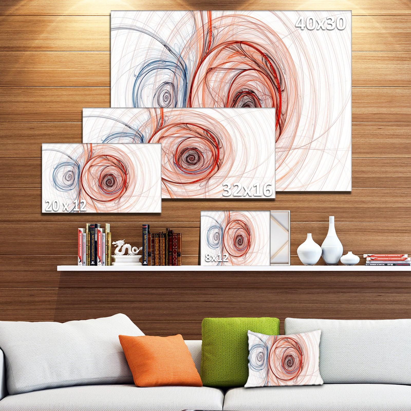 Brown Blue Fractal Illustration - Large Wall Artwork