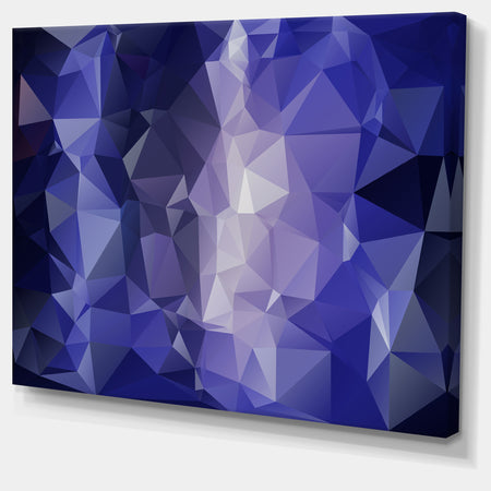 Blue Polygonal Mosaic Pattern - Large Glossy Canvas Art Print