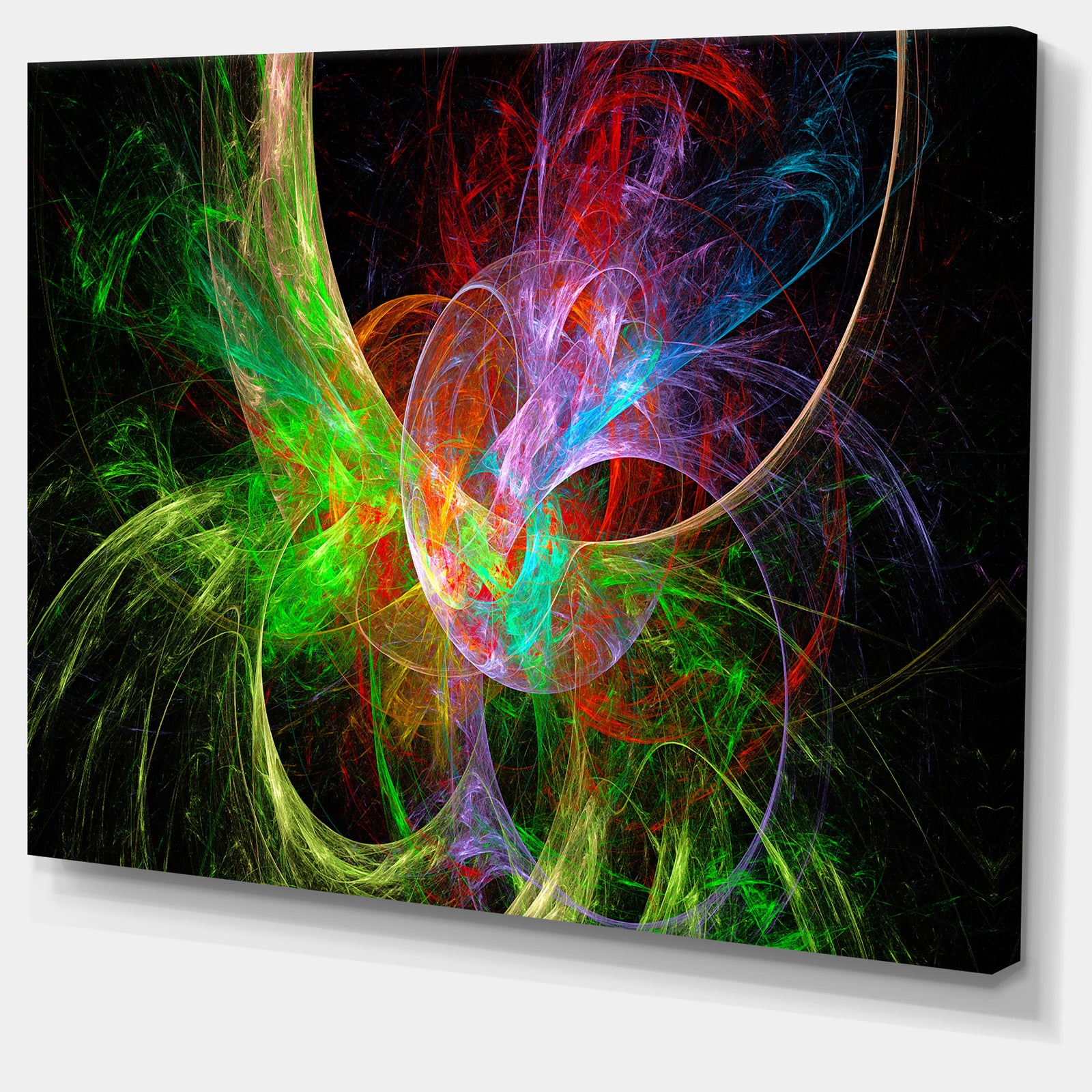Multi-Color Fractal Large Design - Large Glossy Canvas Art Print