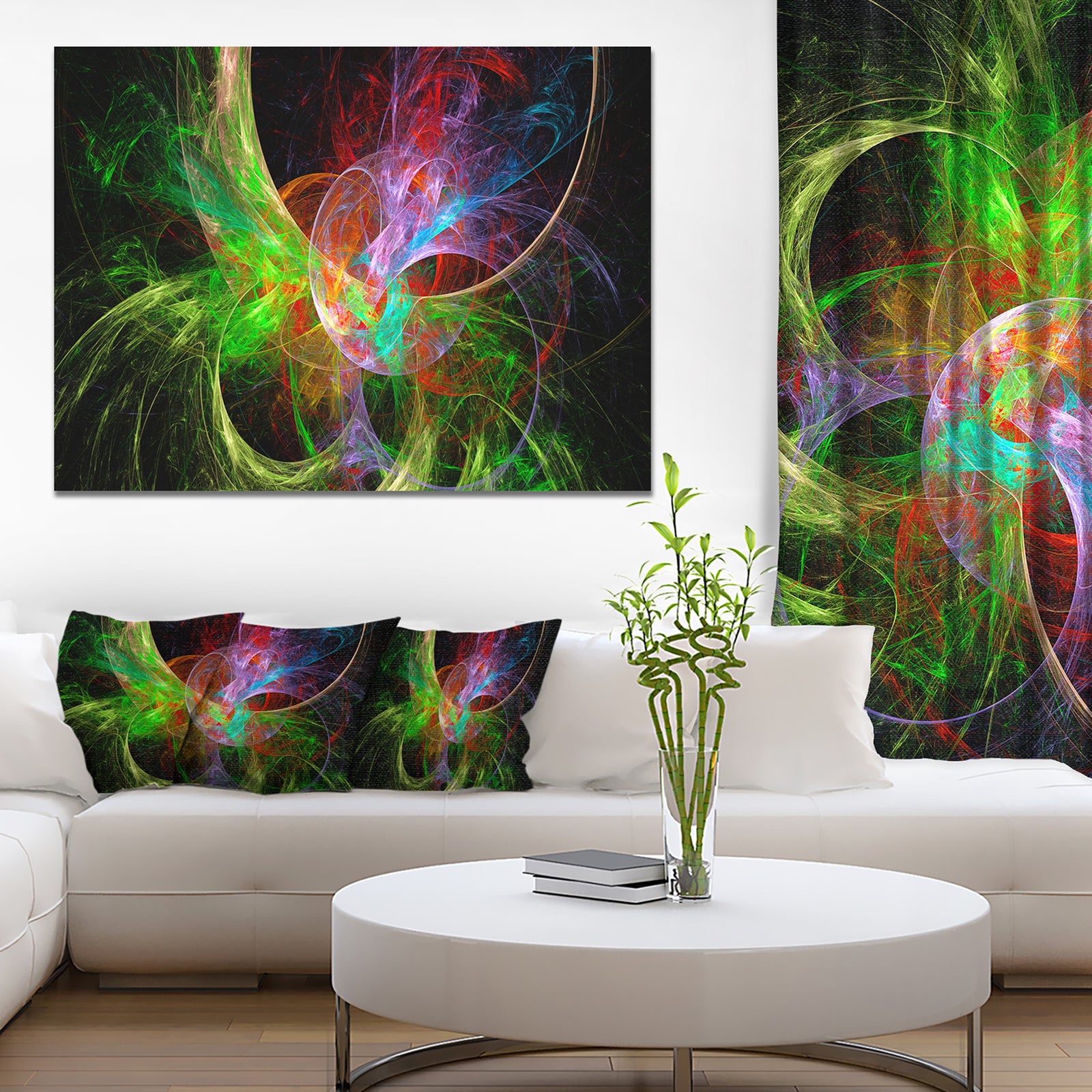 Multi-Color Fractal Large Design - Large Glossy Canvas Art Print