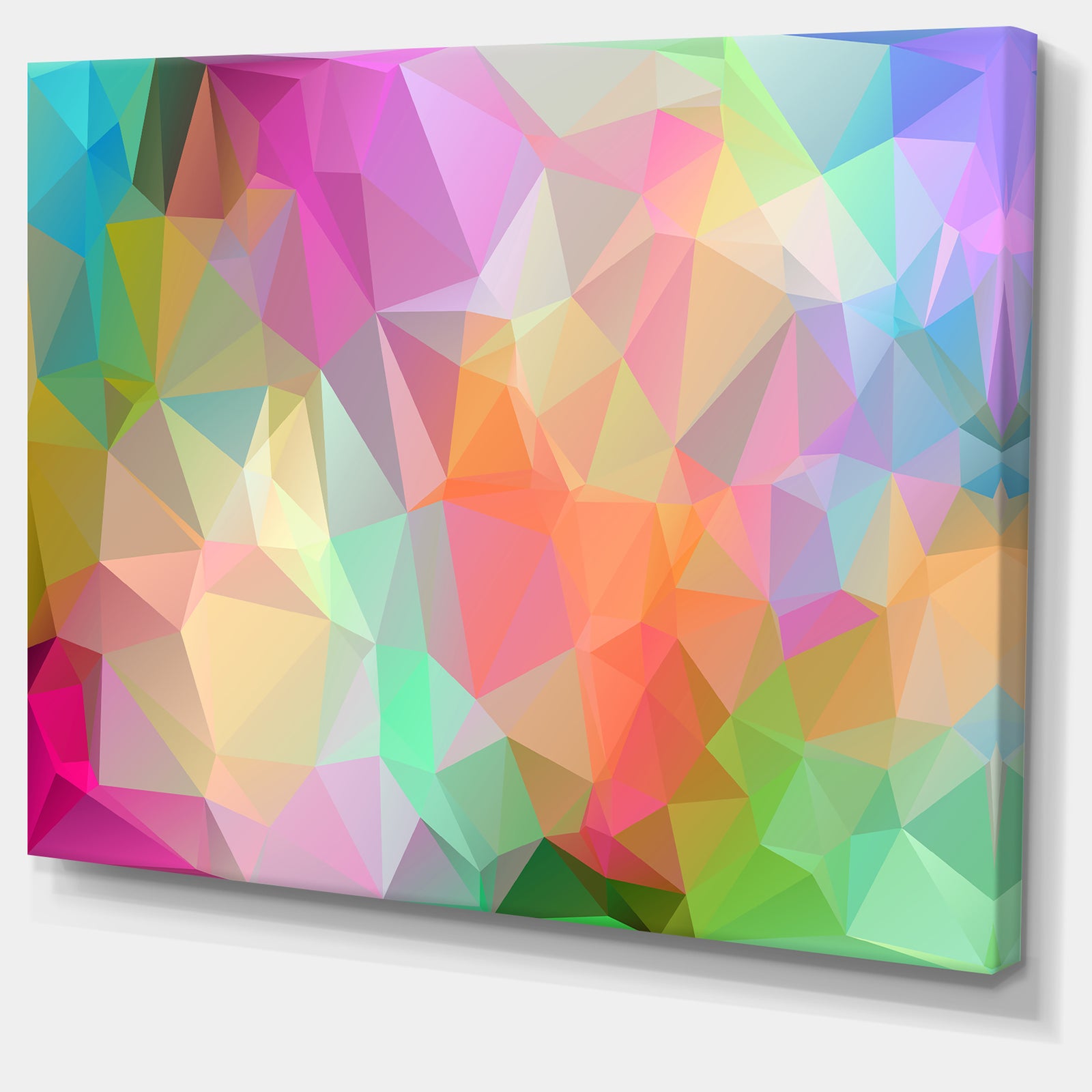 Multi-Color Polygonal Mosaic Pattern - Large Glossy Canvas Art Print