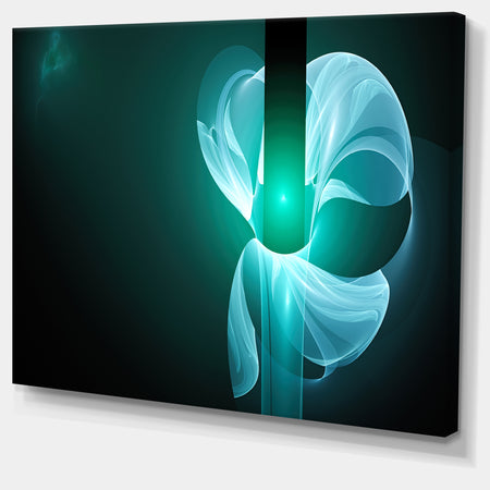 Blue Flower Fractal Illustration - Large Glossy Canvas Art Print