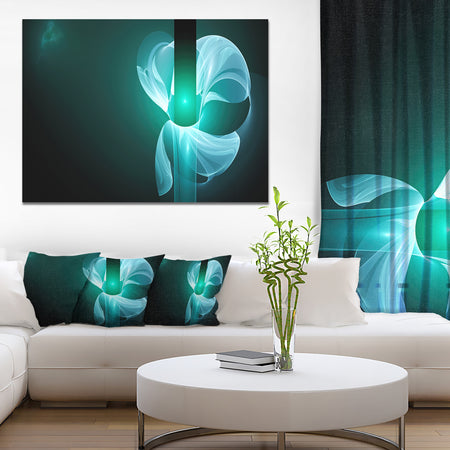 Blue Flower Fractal Illustration - Large Glossy Canvas Art Print