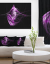 Purple on Black Fractal Illustration - Large Glossy Canvas Art Print