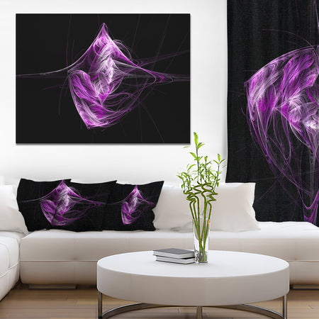 Purple on Black Fractal Illustration - Large Glossy Canvas Art Print
