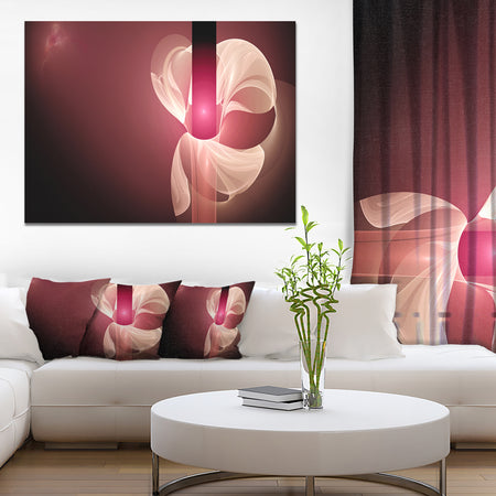 Pink Flower Fractal Illustration - Large Glossy Canvas Art Print
