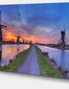 Windmills Morning Panorama - Large Glossy Canvas Art Print