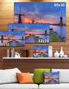 Windmills Morning Panorama - Large Glossy Canvas Art Print