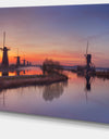 Dutch Windmills Panorama - Large Glossy Canvas Art Print