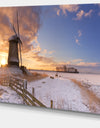 Dutch Windmills at Sunrise - Large Glossy Canvas Art Print