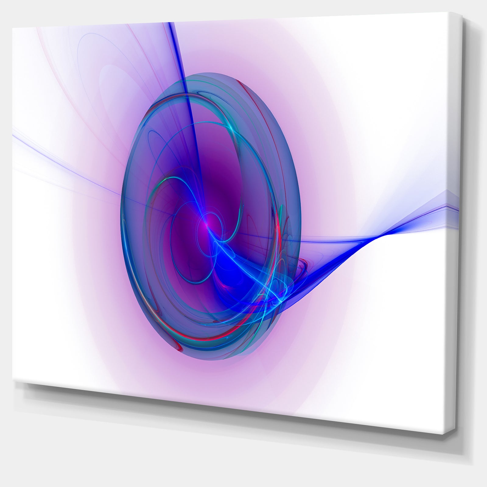 Large Blue Fractal Design - Large Glossy Canvas Art Print