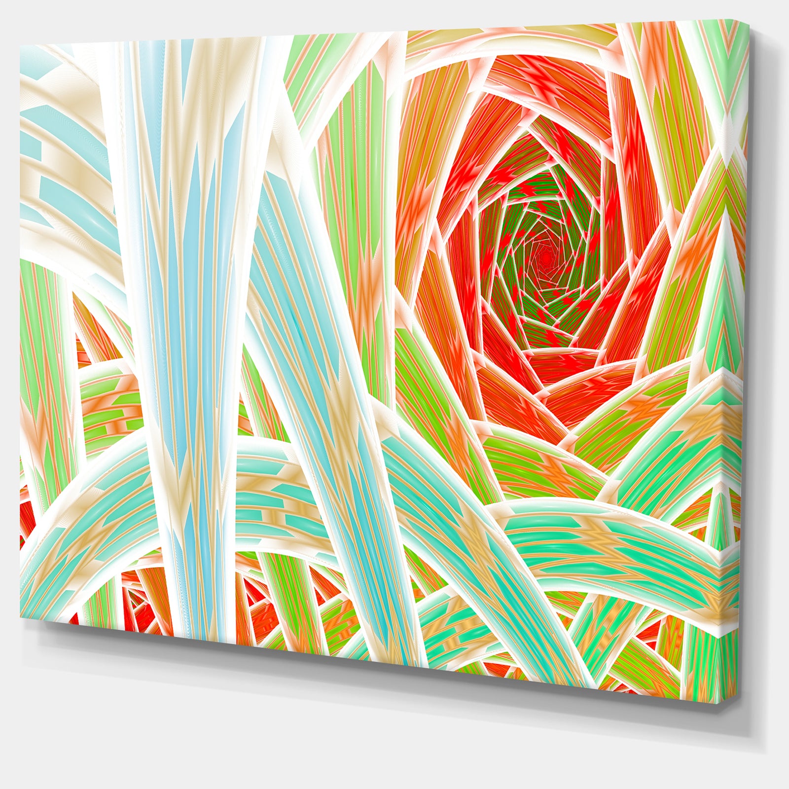 Red Fractal Endless Tunnel - Large Glossy Canvas Art Print
