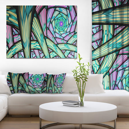 Purple Fractal Endless Tunnel - Large Canvas Artwork