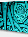 Turquoise Fractal Endless Tunnel - Large Glossy Canvas Art Print