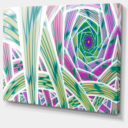 Purple Fractal Endless Tunnel - Large Glossy Canvas Art Print