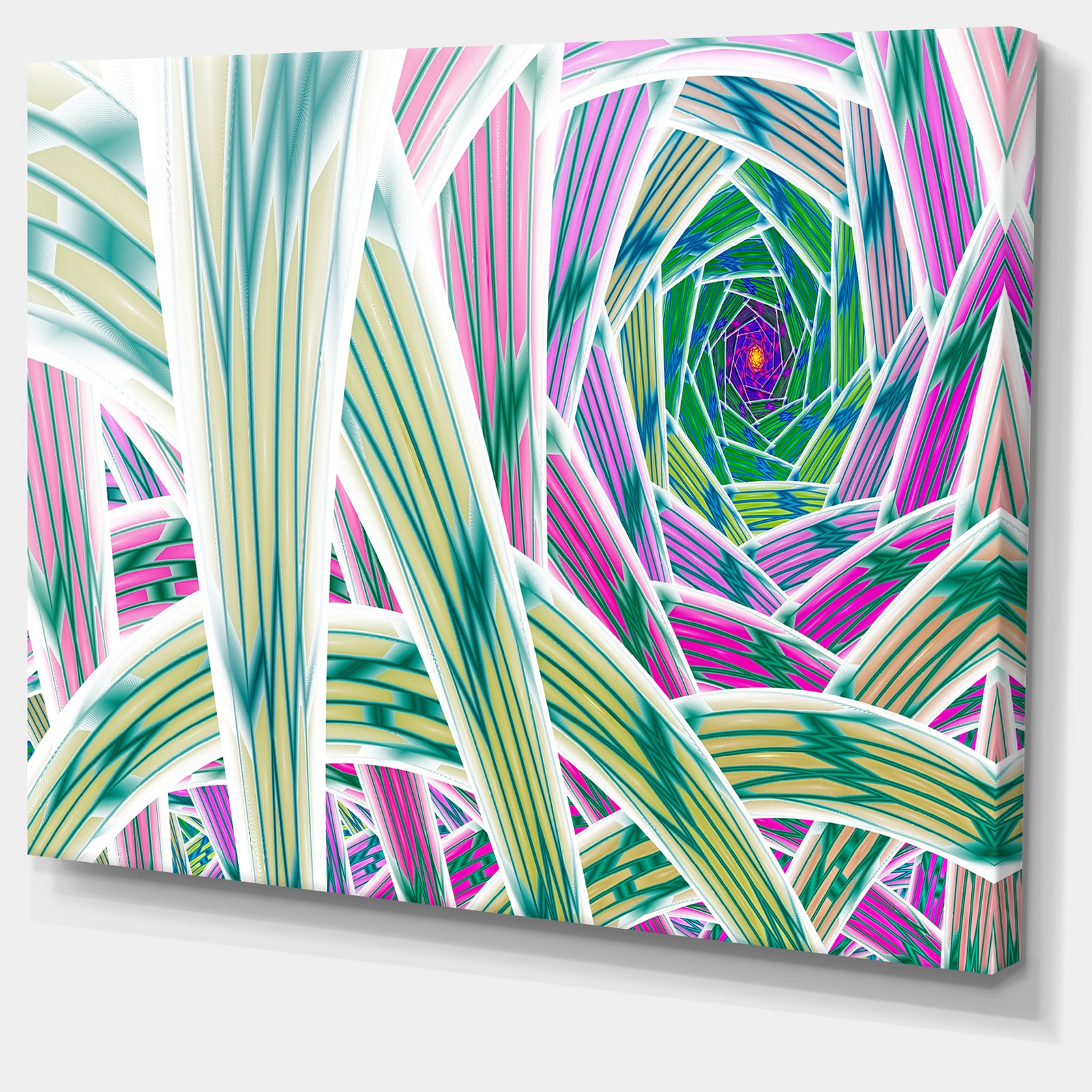 Purple Fractal Endless Tunnel - Large Glossy Canvas Art Print