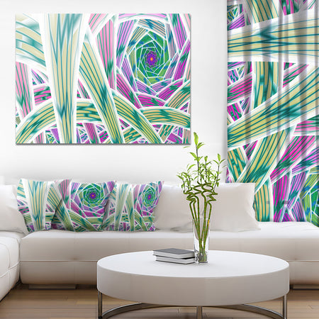 Purple Fractal Endless Tunnel - Large Glossy Canvas Art Print