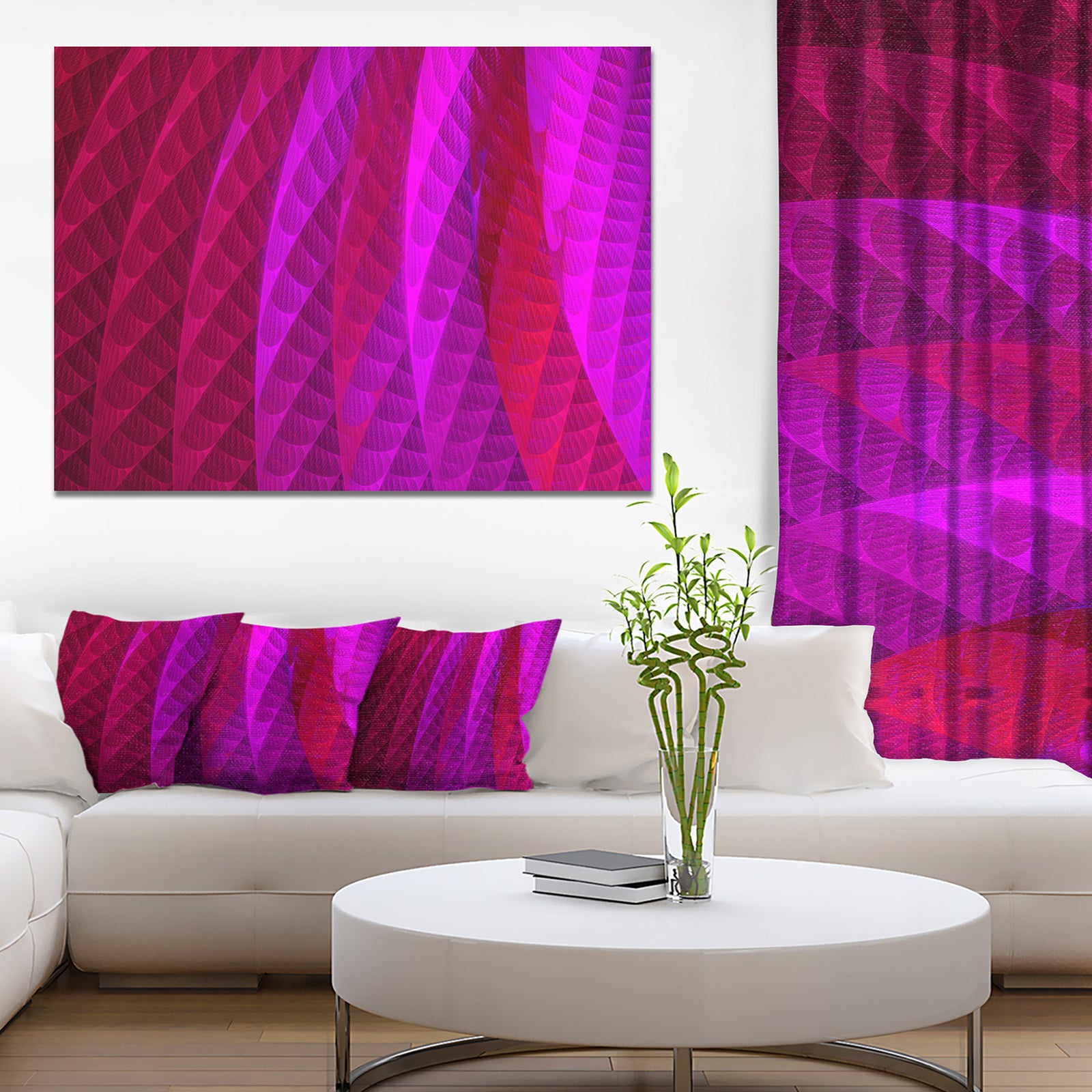 Layered Pink Psychedelic Design - Large Glossy Canvas Art Print