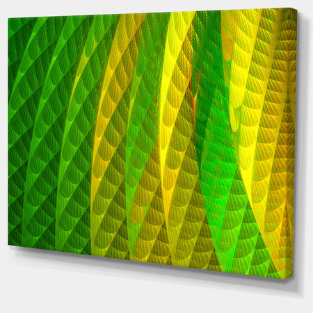 Layered Green Psychedelic Design - Large Glossy Canvas Art Print