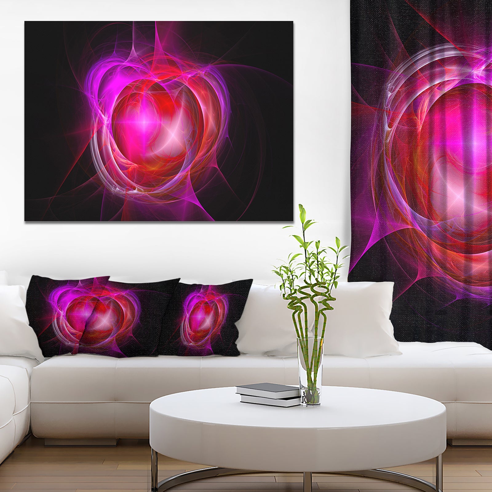 Red Fractal Explosion Supernova - Large Glossy Canvas Art Print