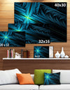 Turquoise Fractal Cross Design - Large Glossy Canvas Art Print