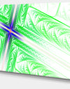 Bright Green Fractal Cross Design - Large Glossy Canvas Art Print