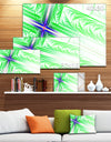 Bright Green Fractal Cross Design - Large Glossy Canvas Art Print