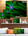 Green Fractal Cross Design - Large Glossy Canvas Art Print