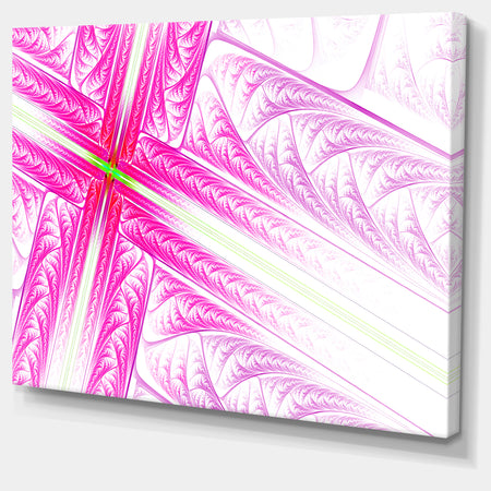 Pink Fractal Cross Design - Large Glossy Canvas Art Print