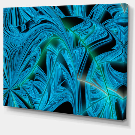 Blue Winter Fractal Pattern - Large Art on Canvas