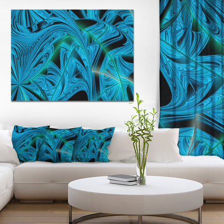 Blue Winter Fractal Pattern - Large Art on Canvas