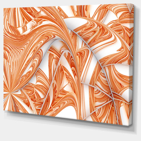 Brown Winter Fractal Pattern'Large Abstract Canvas Art Print