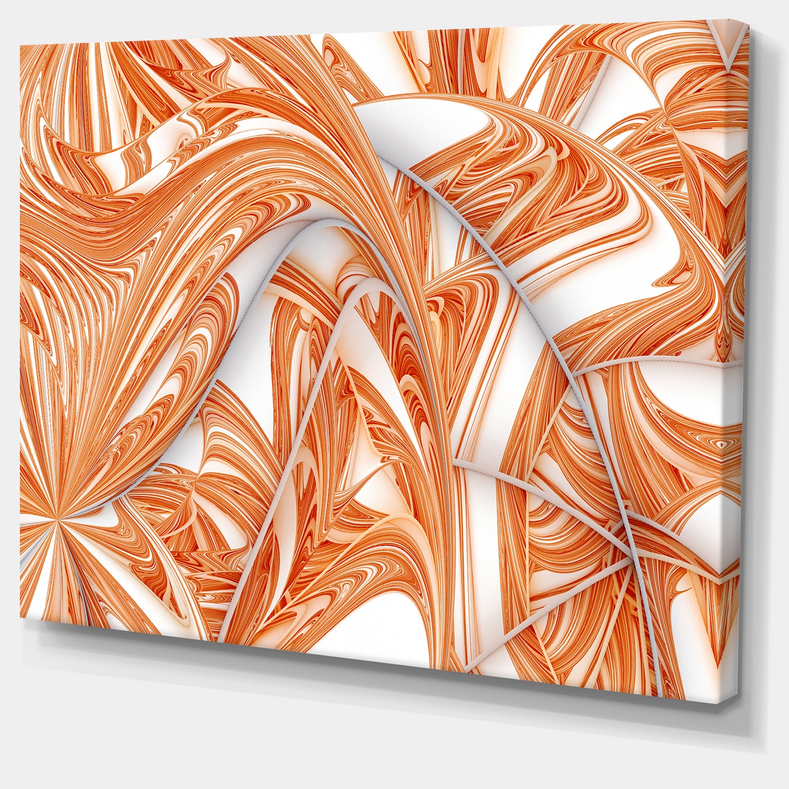 Brown Winter Fractal Pattern'Large Abstract Canvas Art Print