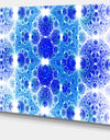 Exotic Blue Fractal Crescent Pattern'Large Abstract Canvas Art Print