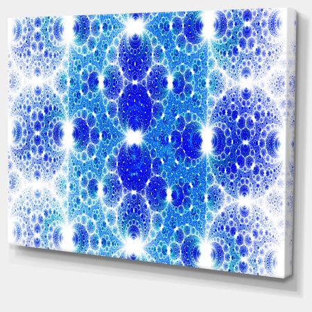 Exotic Blue Fractal Crescent Pattern'Large Abstract Canvas Art Print