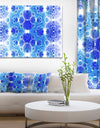 Exotic Blue Fractal Crescent Pattern'Large Abstract Canvas Art Print