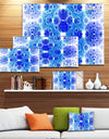 Exotic Blue Fractal Crescent Pattern'Large Abstract Canvas Art Print