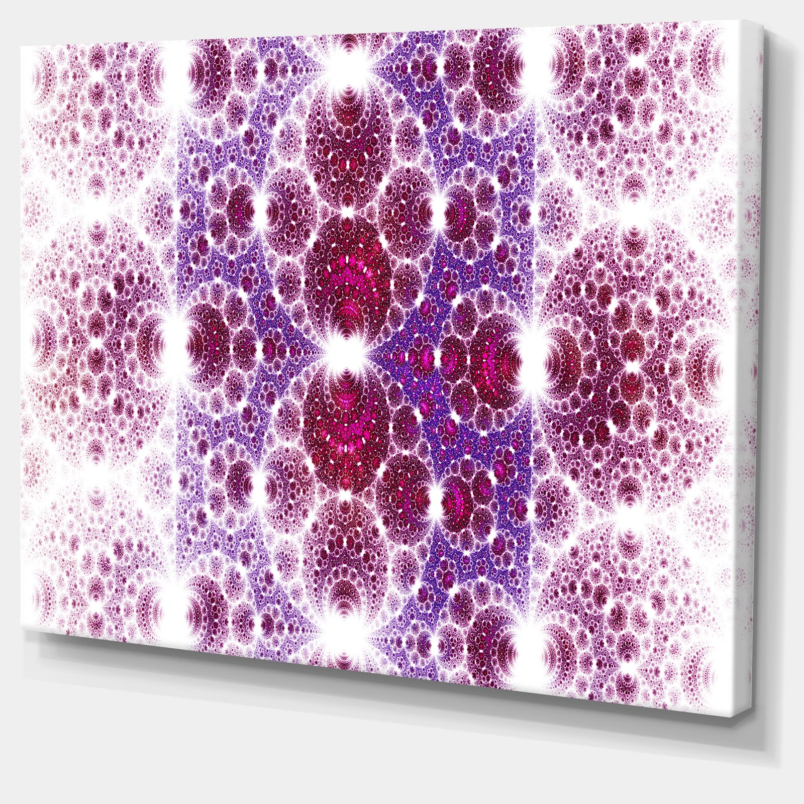 Exotic Pink Fractal Crescent Pattern'Large Abstract Canvas Art Print