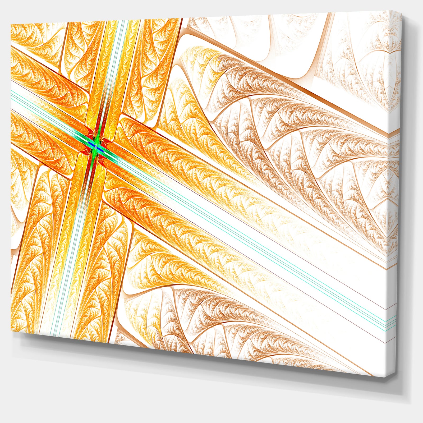 Brown Fractal Cross Design'Large Abstract Canvas Art Print