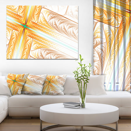 Brown Fractal Cross Design'Large Abstract Canvas Art Print