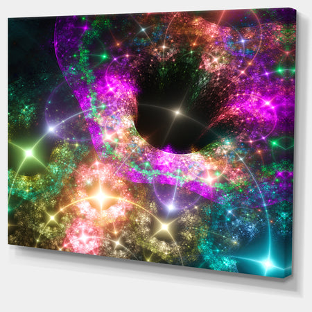 Pink Cosmic Black Hole'Large Abstract Canvas Art Print